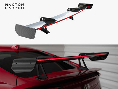 Maxton Design Carbon Spoiler With Upper Swan Mounting + LED Honda Civic SI Mk10