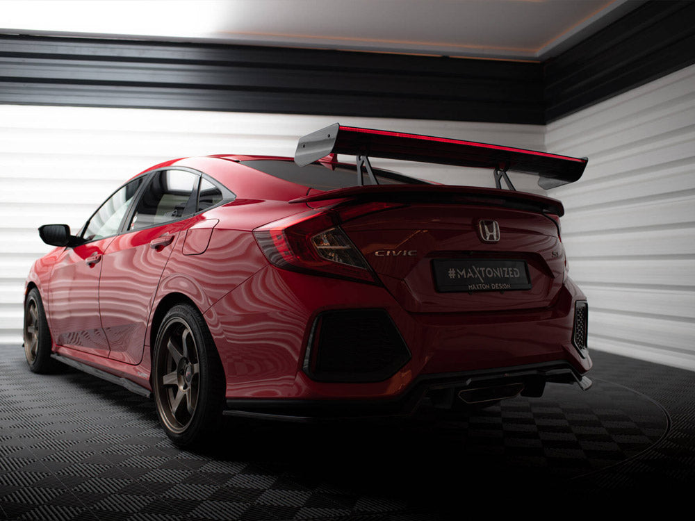 Maxton Design Carbon Spoiler With Upper Swan Mounting + LED Honda Civic SI Mk10
