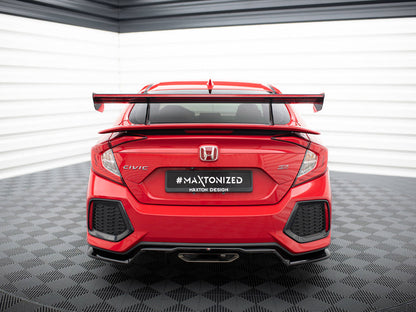 Maxton Design Carbon Spoiler With Upper Swan Mounting + LED Honda Civic SI Mk10