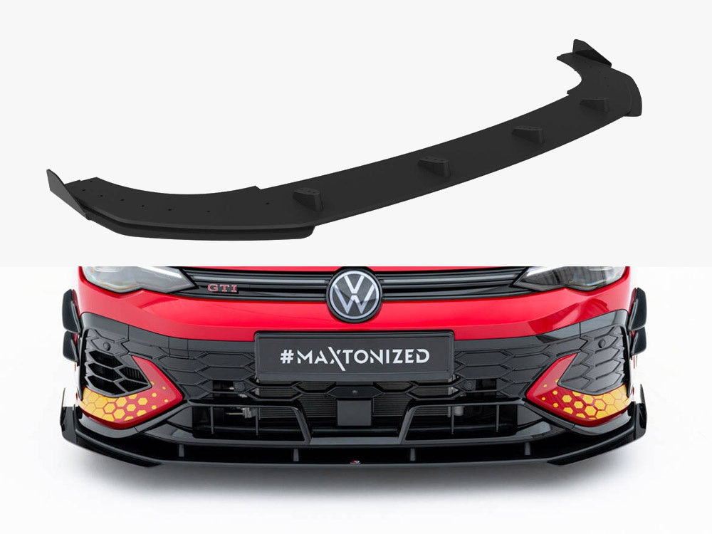 Maxton Design Street PRO Front Splitter + Flaps Volkswagen Golf GTI Clubsport Mk8 Facelift