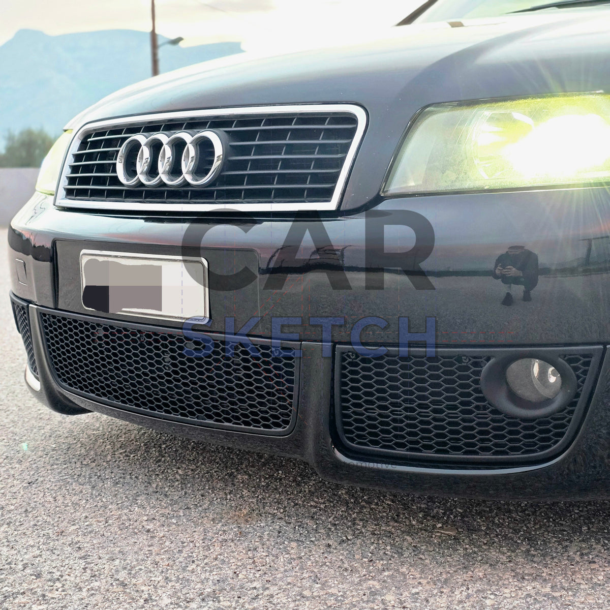 Audi A4 B6 Votex Kit Front Bumper Center Lower Grille * 8E0 071 613 A * (3-Piece Design)