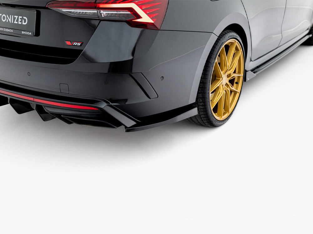 Maxton Design Rear Side Splitters V.4 Skoda Octavia RS Liftback / Estate Mk4 Facelift