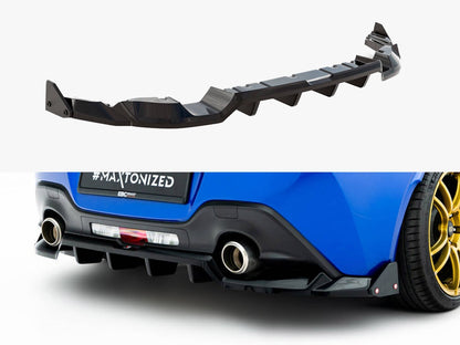 Maxton Design Central Rear Splitter (Vertical Bars) V.1 + Flaps Subaru BRZ Mk2