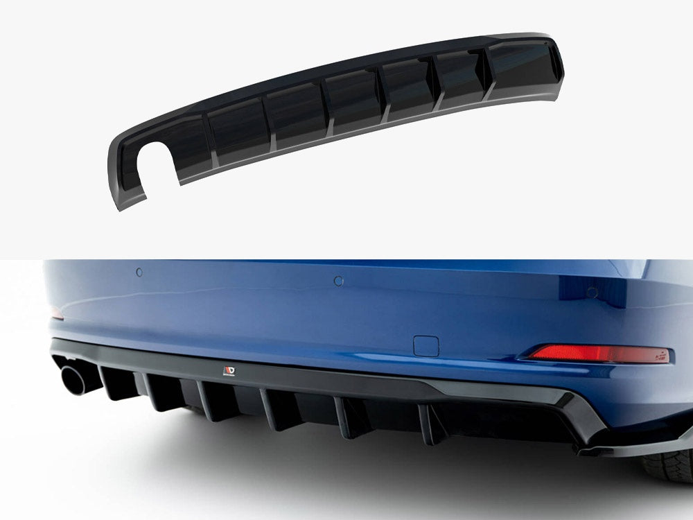 Maxton Design Rear Valance Audi A3 Sedan 8V (Version with single exhaust tips on one side)