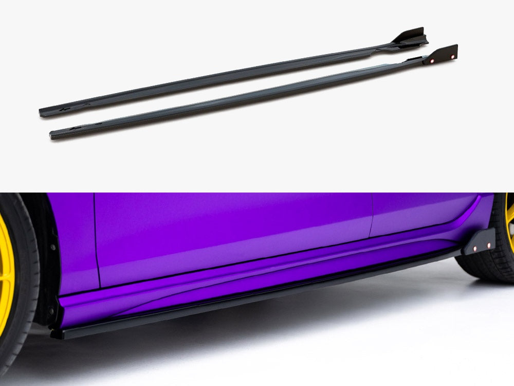 Maxton Design Side Skirts Diffusers V.2 + Flaps Volkswagen Golf R Mk8 Facelift