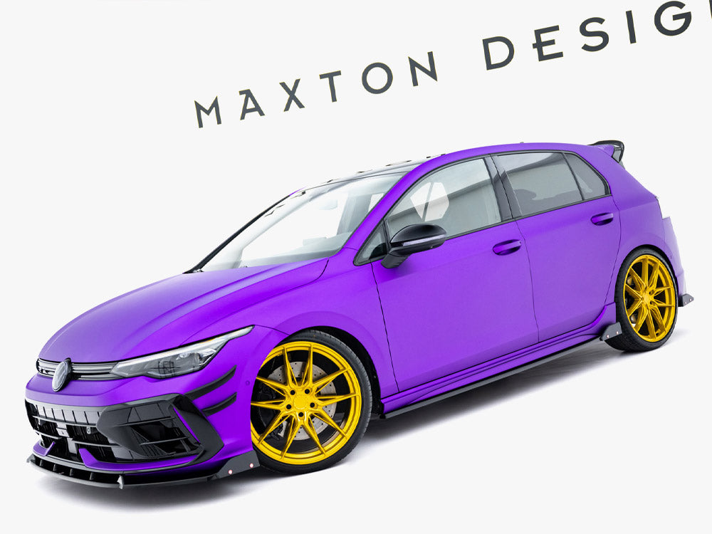 Maxton Design Side Skirts Diffusers V.2 + Flaps Volkswagen Golf R Mk8 Facelift