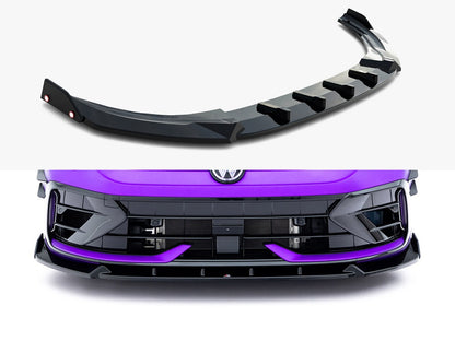 Maxton Design Front Splitter V.3 + Flaps Volkswagen Golf R Mk8 Facelift