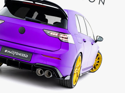 Maxton Design Street PRO Rear Side Splitters V.2 + Flaps Volkswagen Golf R Mk8 / Mk8 Facelift