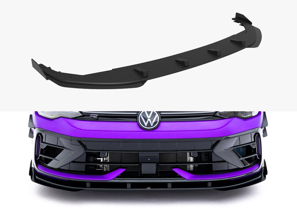 Maxton Design Street PRO Front Splitter + Flaps Volkswagen Golf R Mk8 Facelift