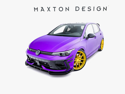 Maxton Design Street PRO Front Splitter + Flaps Volkswagen Golf R Mk8 Facelift
