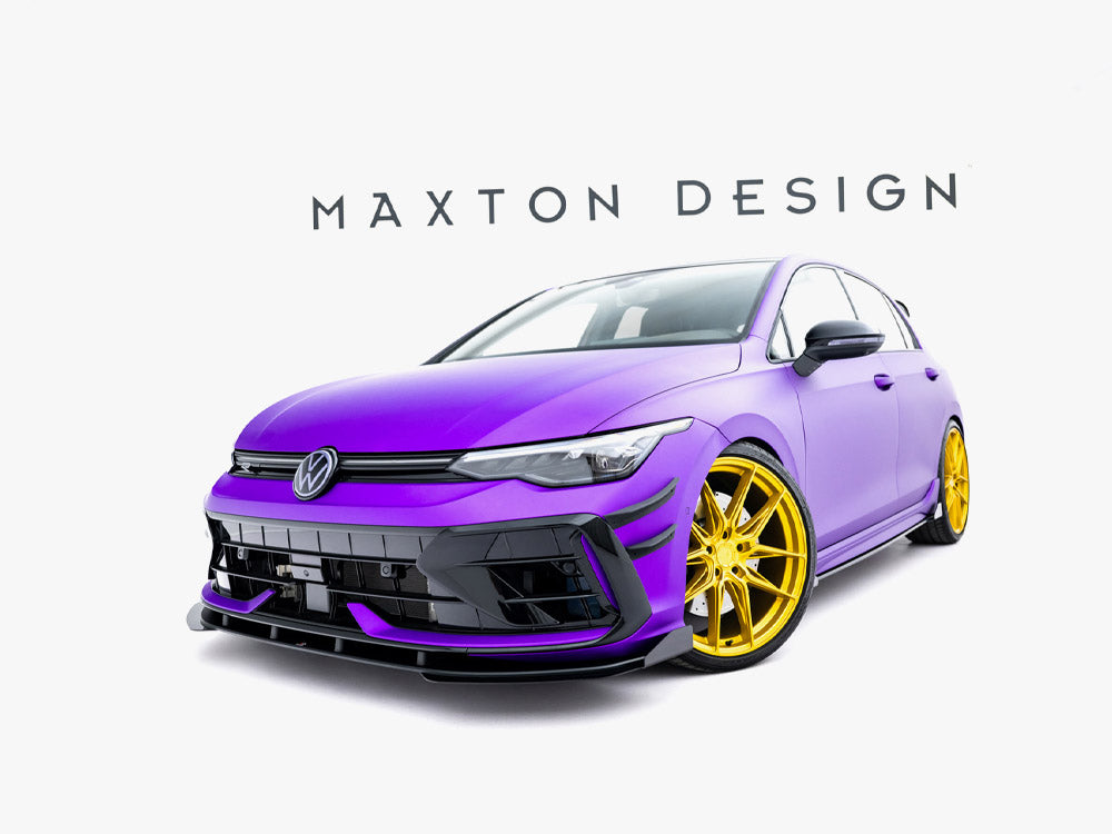 Maxton Design Street PRO Front Splitter + Flaps Volkswagen Golf R Mk8 Facelift