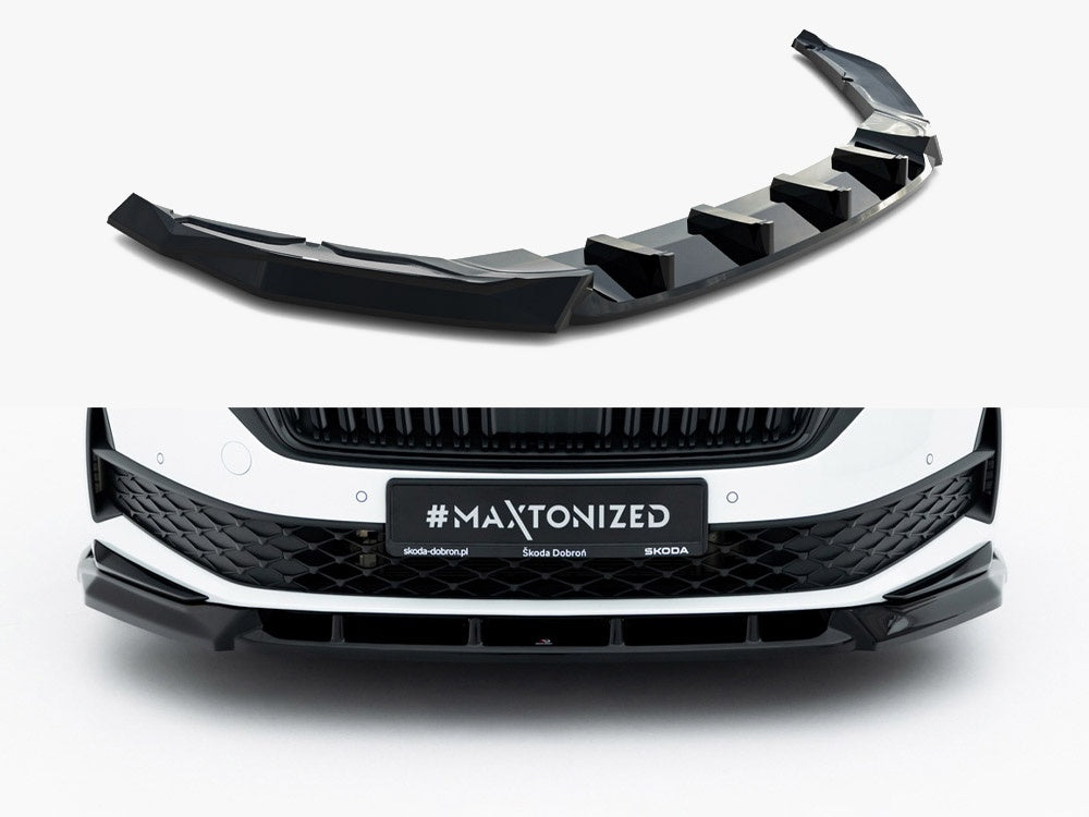 Maxton Design Front Splitter Skoda Octavia Sportline Liftback / Estate Mk4 Facelift