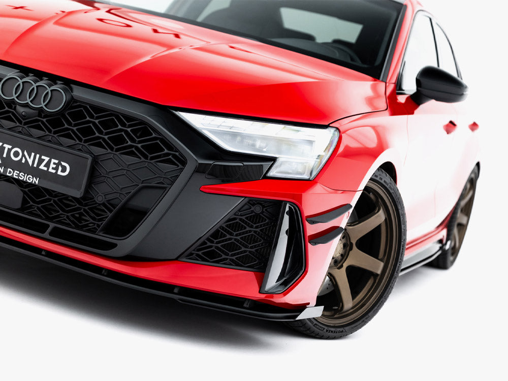 Maxton Design Street PRO Front Splitter + Flaps Audi RS3 Sedan 8Y Facelift