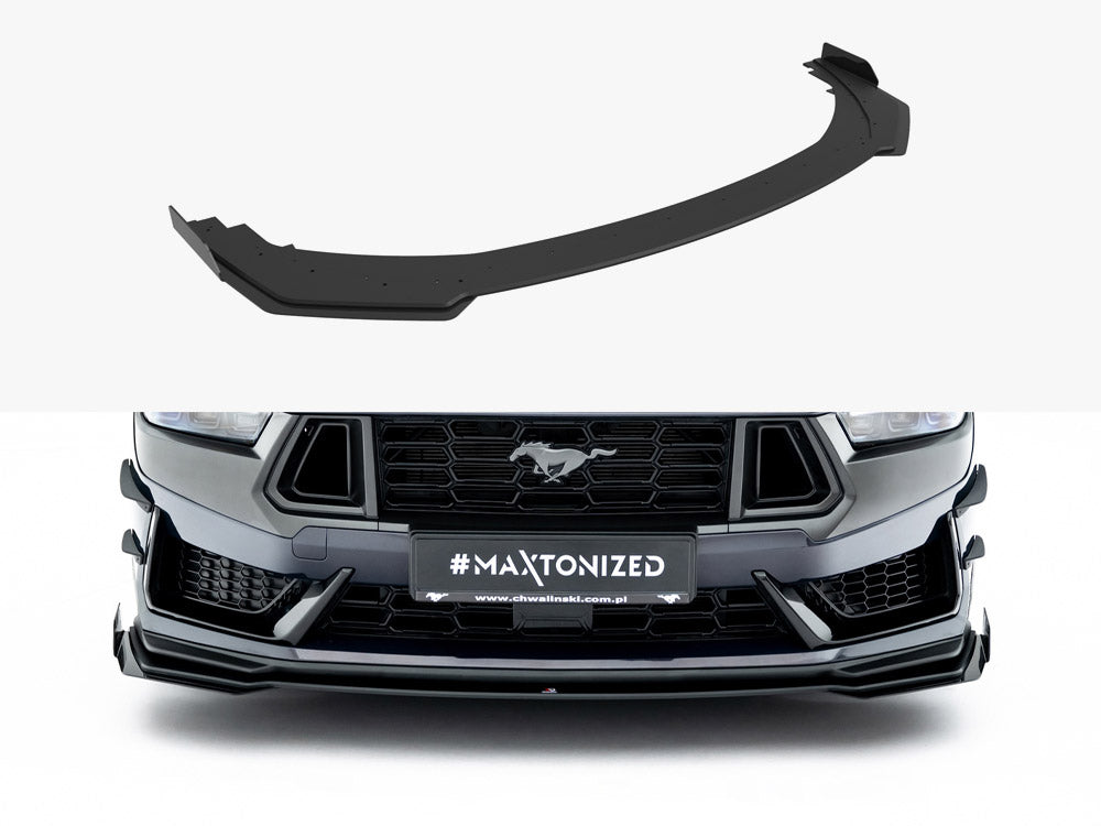Maxton Design Street PRO Front Splitter + Flaps Ford Mustang Dark Horse Mk7