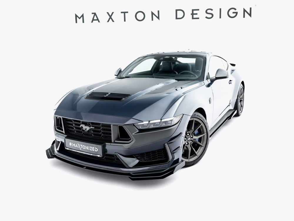Maxton Design Street PRO Front Splitter + Flaps Ford Mustang Dark Horse Mk7