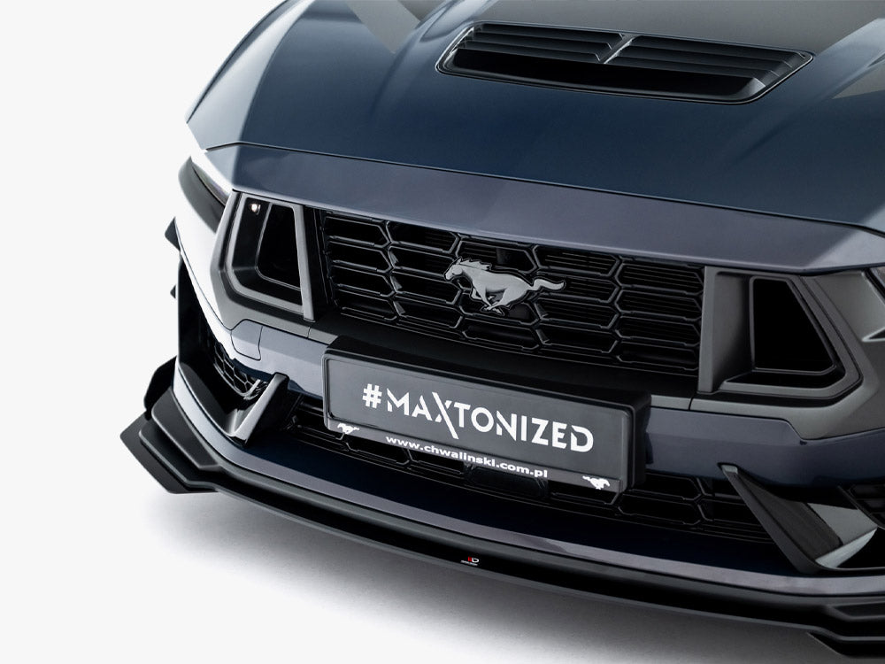 Maxton Design Street PRO Front Splitter + Flaps Ford Mustang Dark Horse Mk7