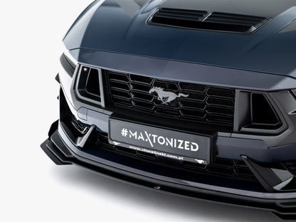 Maxton Design Street PRO Front Splitter + Flaps Ford Mustang Dark Horse Mk7