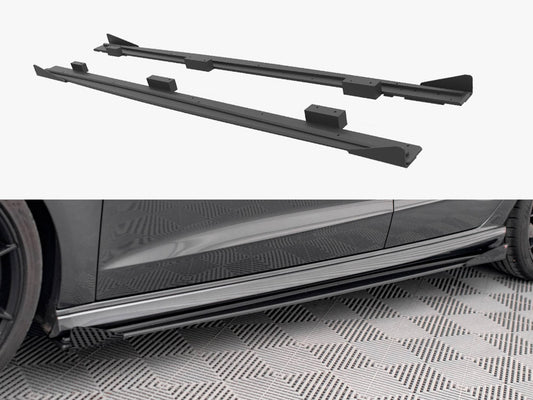 Maxton Design Street PRO Side Skirts Diffusers + Flaps Audi S3 / A3 S-Line Sportback 8V Facelift