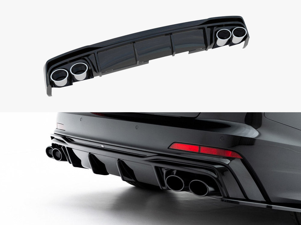 Maxton Design Rear Valance + Exhaust Ends Imitation Audi A6 S-Line / S6 C8 / C8 Facelift