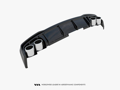 Maxton Design - Rear Valance + Chrome Exhaust Ends Imitation Audi S6 / A6 S-Line C8