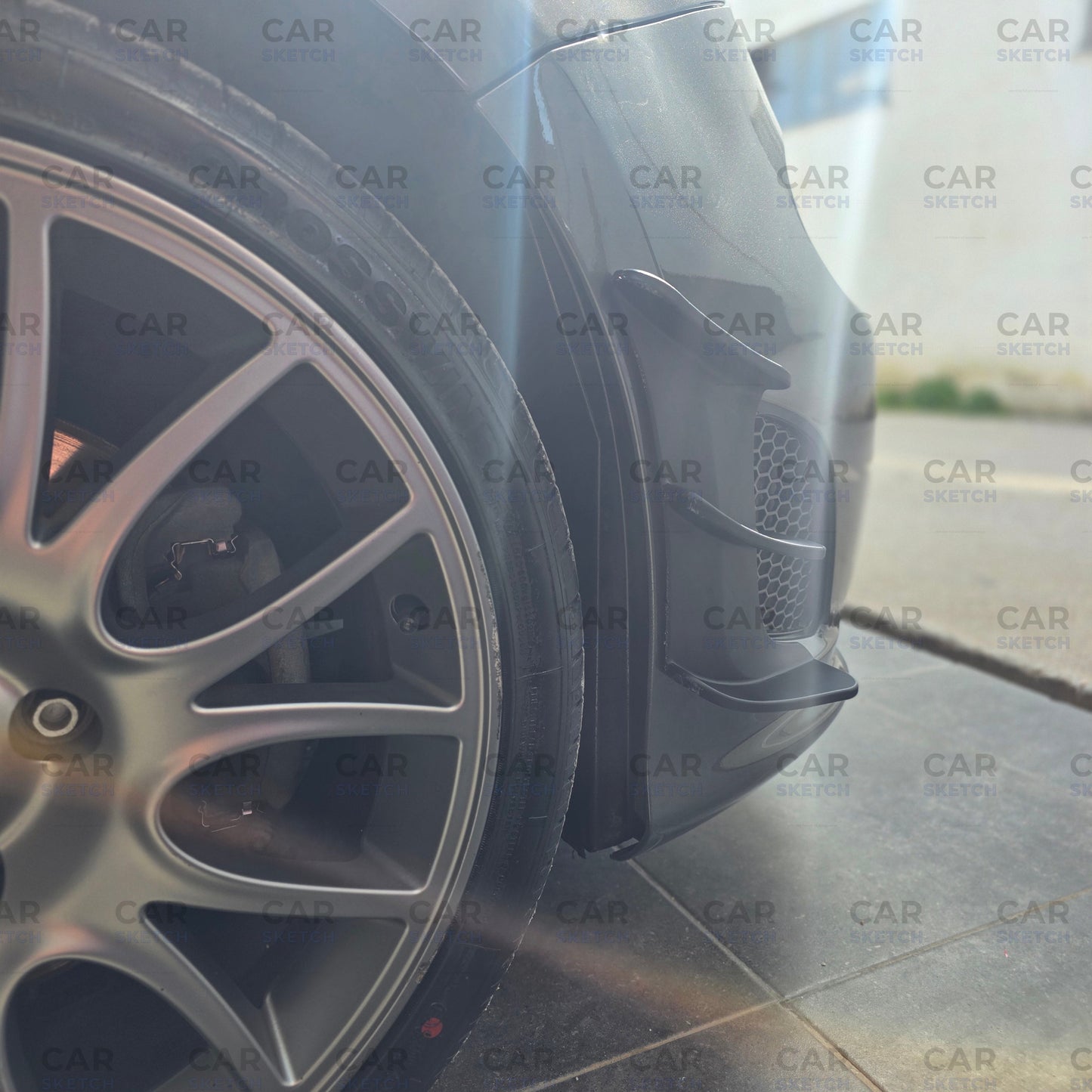 Abarth 595 Pre-Restyling / Pre-Facelift Front Bumper Aero Fins