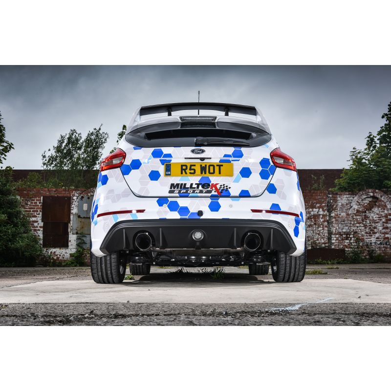 Milltek Exhaust  Ford Focus RS MK3 2.3 Ecoboost 4wd 5 Door Cat Back Exhaust System Non Res Burnt Titanium Tips SSXFD186 - TMC Motorsport