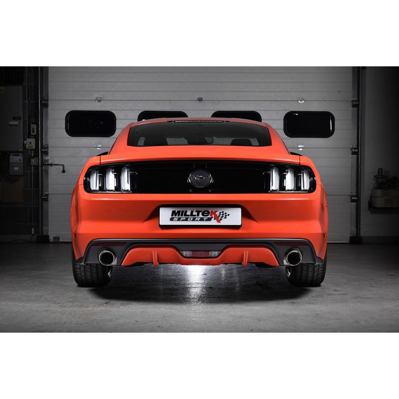 Milltek Exhaust  Ford Mustang 2.3 Ecoboost (Fastback) Cat Back Exhaust System Non Resonated Dual Black Tips SSXFD176 - TMC Motorsport
