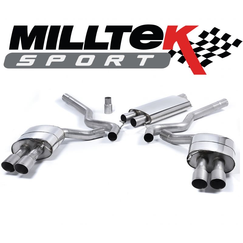 Milltek Sport - Ford Mustang 2.3 Ecoboost (Fastback) 2015 on Cat Back Exhaust System Resonated Quad Titanium Tips SSXFD180