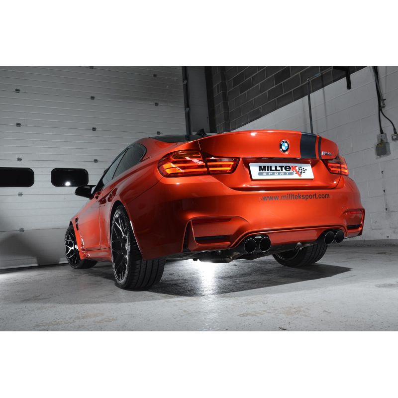 Milltek Exhaust  BMW M4 F82 Coupe & M4 Competition Coupé (Non-OPF equipped models only) Cat back Exhaust System Quad Black Tailpipes SSXBM993 - TMC Motorsport