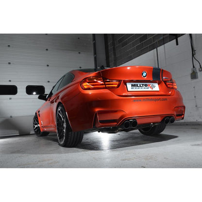 Milltek Exhaust  BMW M4 F82 F83 Coupe & Cabrio M4 Competition Coupé (Non-OPF equipped models only) Cat back Exhaust RACE System Louder Quad Black Tailpipes SSXBM996 - TMC Motorsport
