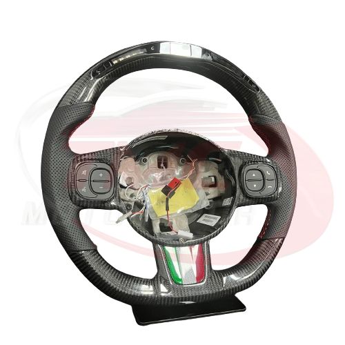 Abarth 500 / 595 / 695 LED Carbon Fibre Steering Wheel - Launch Edition - Abarth Tuning
