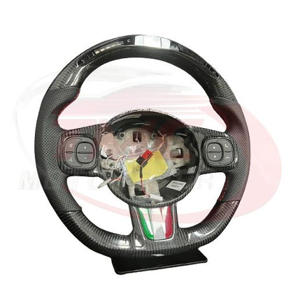 Abarth 500 / 595 / 695 LED Carbon Fibre Steering Wheel - Launch Edition - Abarth Tuning