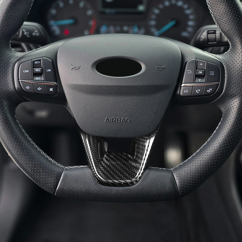 Car Enhancements UK - Real Carbon Fibre Steering Wheel Trim (Bottom Section Only) Fiesta MK8/8.5 | Focus MK4/4.5 | Puma MK2 | Kuga MK3/3.5