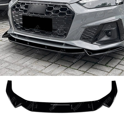3 Pc Front Splitter in Gloss Black For Audi A5 S5 F5 Facelift 2021-2024 S LINE