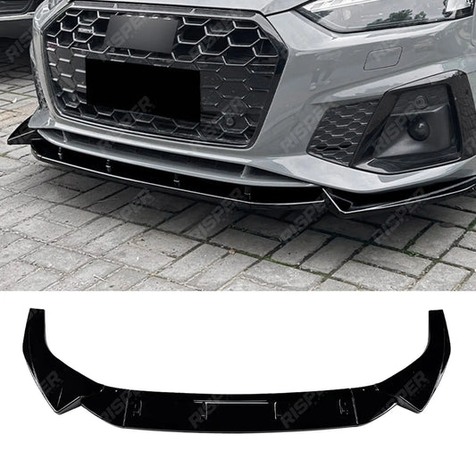 3 Pc Front Splitter in Gloss Black For Audi A5 S5 F5 Facelift 2021-2024 S LINE