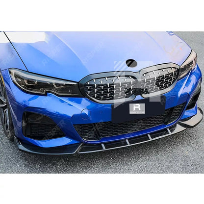 3 Piece Front Splitter V2 In Gloss Black For BMW 3 Series M Sport G20 2018-2022 (Pre-LCI)