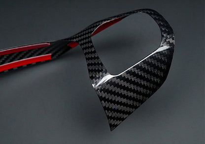 Car Enhancements UK - Real Carbon Fibre Steering Wheel Trim (Top/Buttons Only) Fiesta MK8/8.5 | Focus MK4/4.5 | Puma MK2 | Kuga MK3/3.5 | Transit Custom