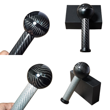 Abarth 500 / 595 / 695 Black Metal & Genuine Carbon Fibre Gear Knob