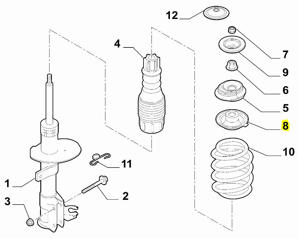 Genuine Abarth Suspension Plate, Front - 500 Abarth - TMC Motorsport