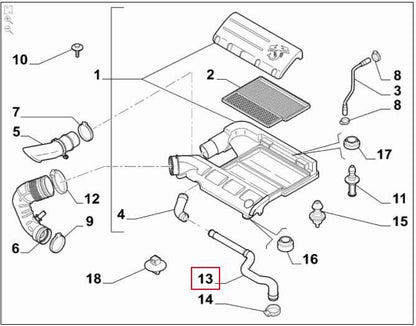 Genuine Abarth Air Filter Hose - 500 / 595 / 695