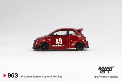 Mini GT Abarth Model Car - Abarth 595 LB-Works x Abas Works Red