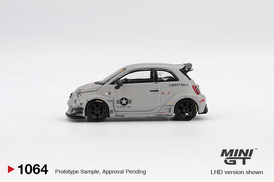 Mini GT Abarth Model Car - Abarth 595 LB-Works x Abas Works Fighters Grey