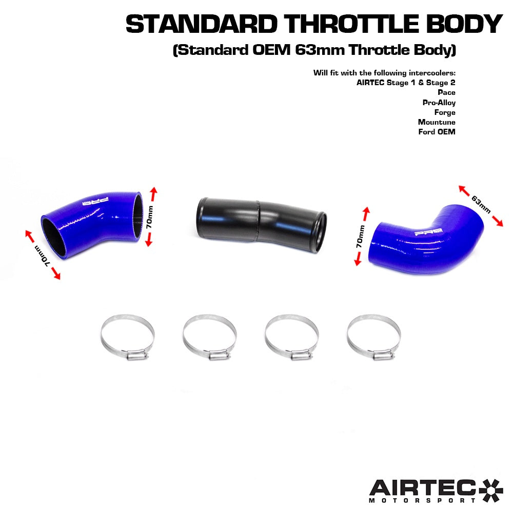 AIRTEC Motorsport 70mm Cold Side Boost Pipe for Focus RS Mk2 - TMC Motorsport