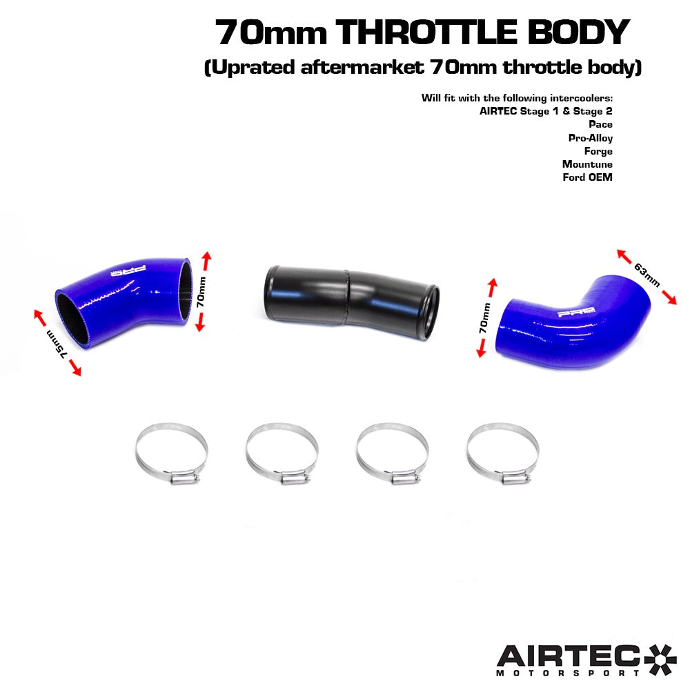 AIRTEC Motorsport 70mm Cold Side Boost Pipe for Focus RS Mk2 - TMC Motorsport