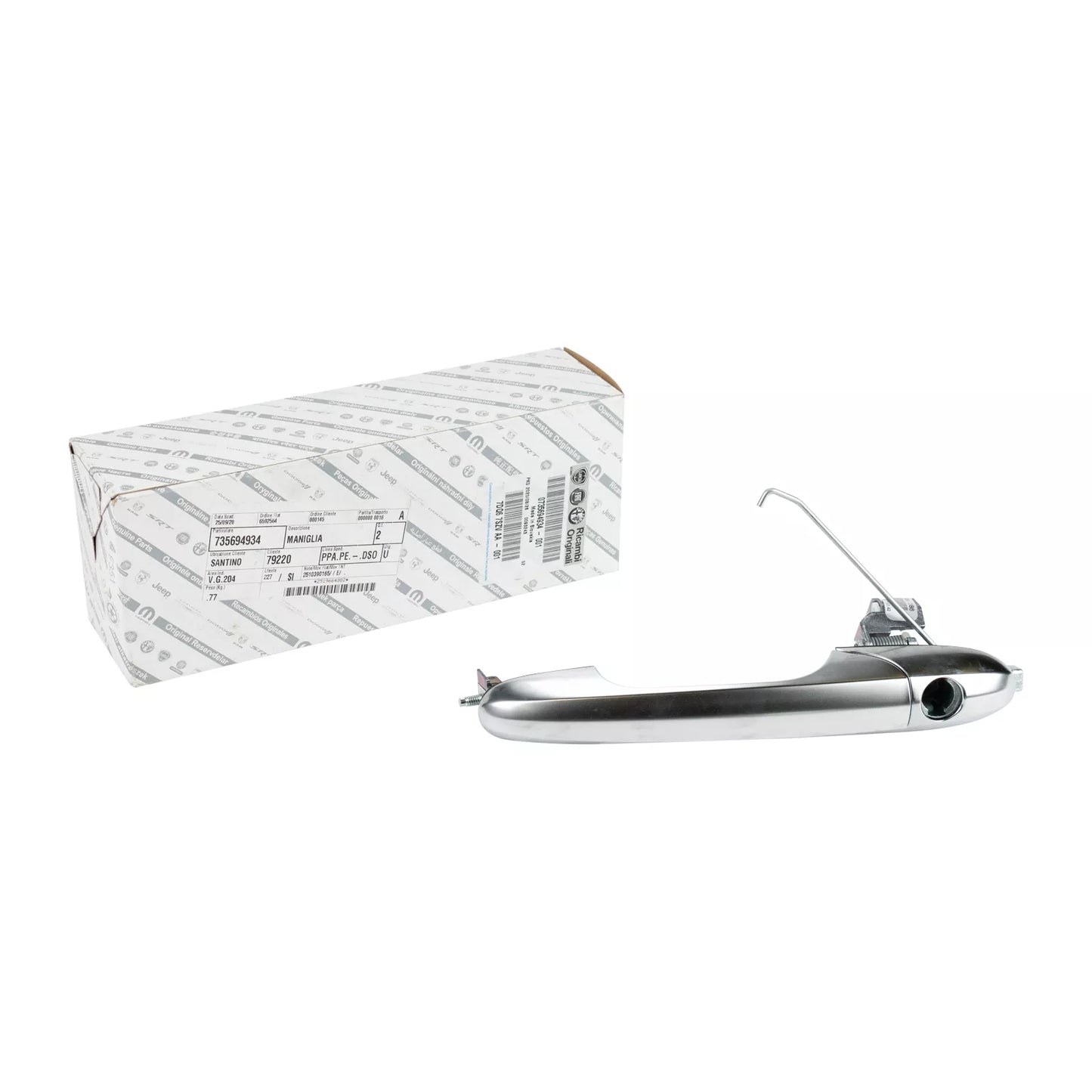 Genuine Abarth Door Handle, Satin Chrome- 500 Abarth (LHD) - TMC Motorsport