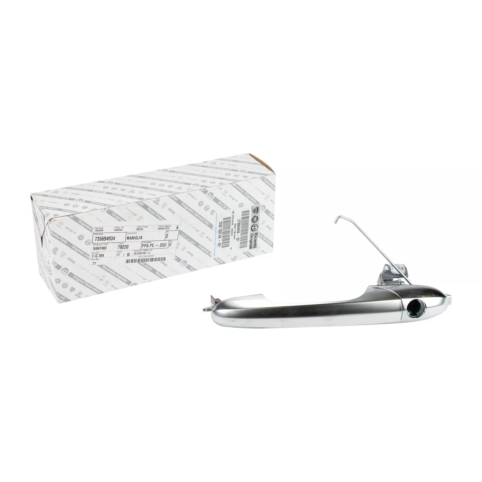 Genuine Abarth Door Handle, Satin Chrome- 500 Abarth (LHD) - TMC Motorsport