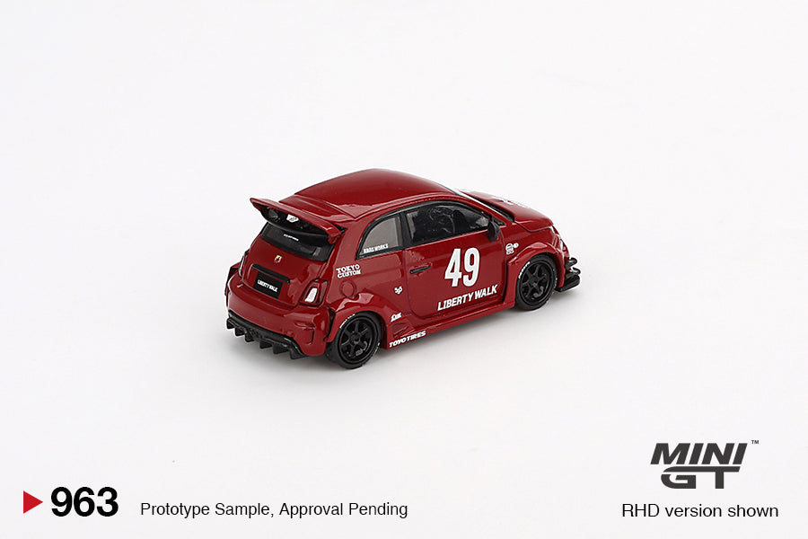 Mini GT Abarth Model Car - Abarth 595 LB-Works x Abas Works Red
