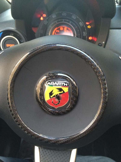 Abarth 500 / 595 / 695 Steering Wheel Centre Cover - Carbon Fibre - Abarth Tuning