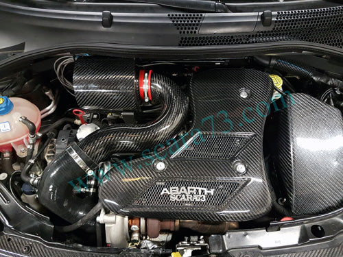 Abarth 500 / 595 / 695 Custom-Ansaugkit und Motorabdeckung aus Kohlefaser