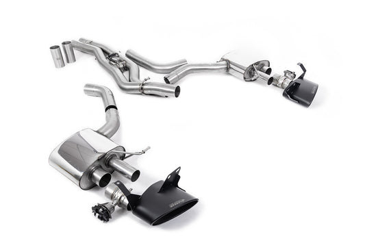 Audi RS6/RS7 C8 - Front Silencer Back System (Twin 80mm) with Cerakote Black Oval Trims